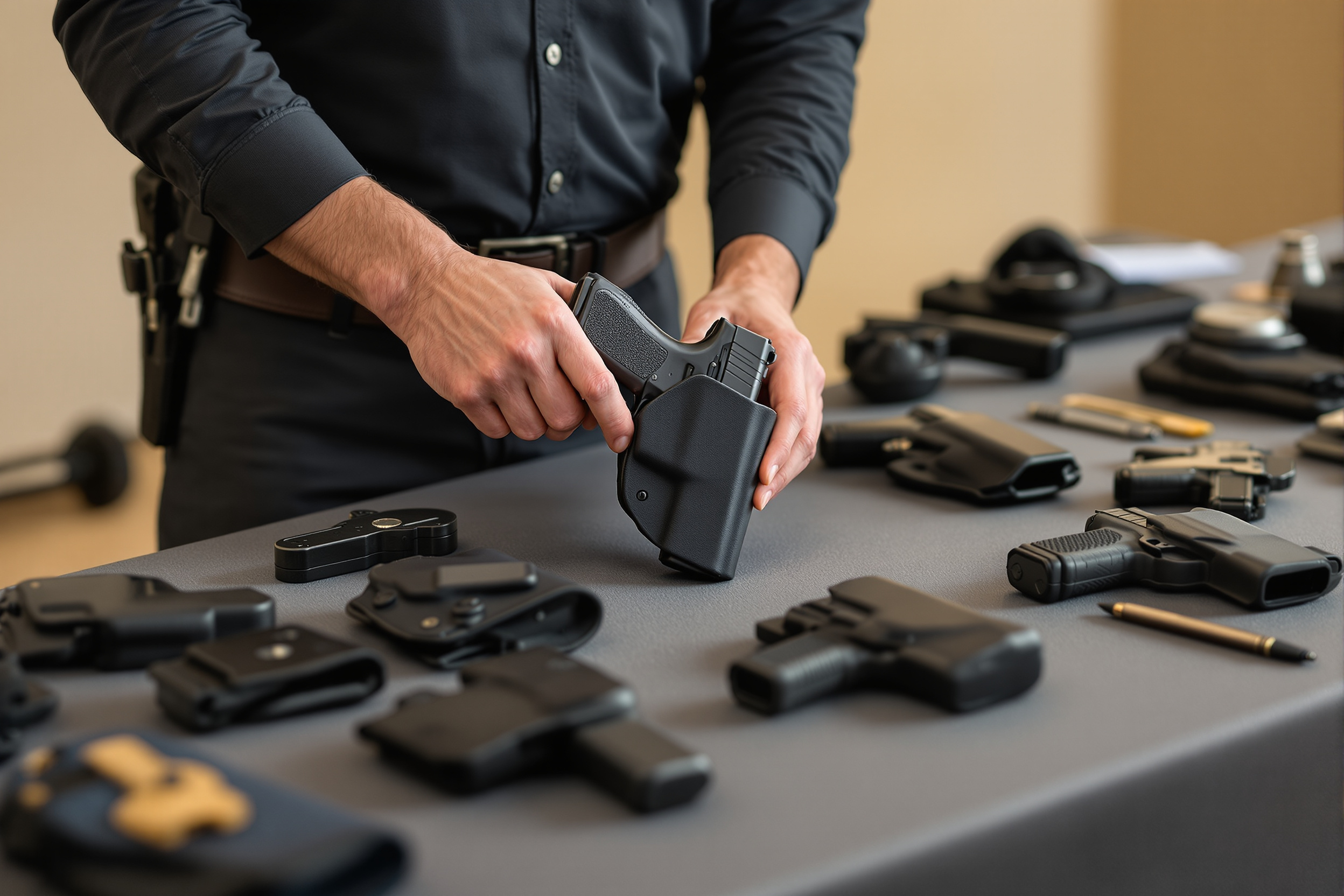 Concealed carry equipment demonstration